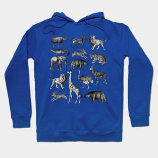 Vintage Animal Safari Collage Hoodie